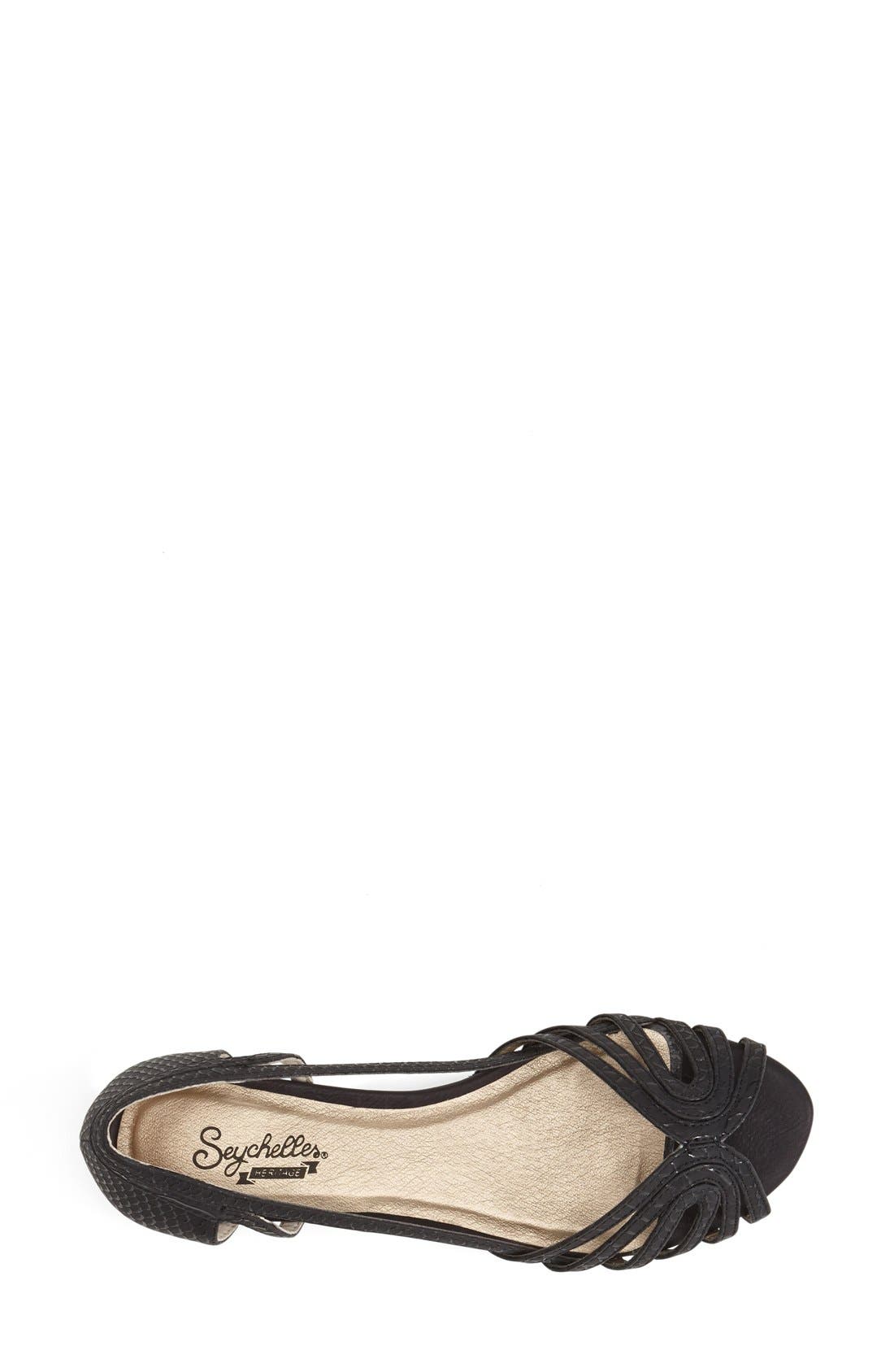 'Would I Lie' Open Toe Flat, Alternate, color, BLACK
