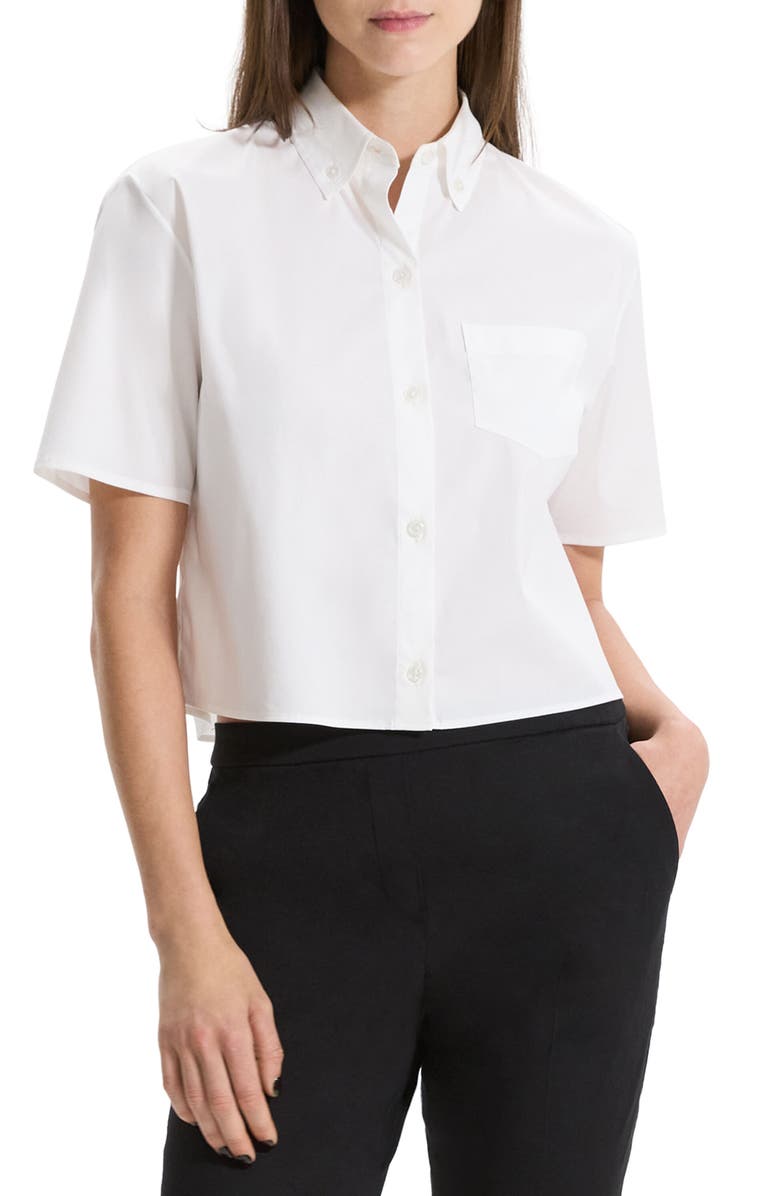 Theory Boxy Crop Shirt, Main, color,