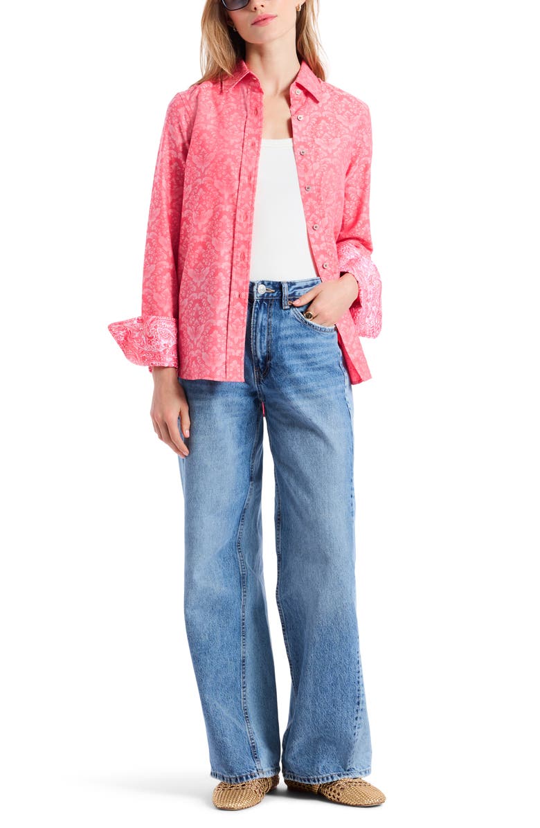 Robert Graham Priscilla Long Sleeve Woven Shirt, Alternate, color, Coral