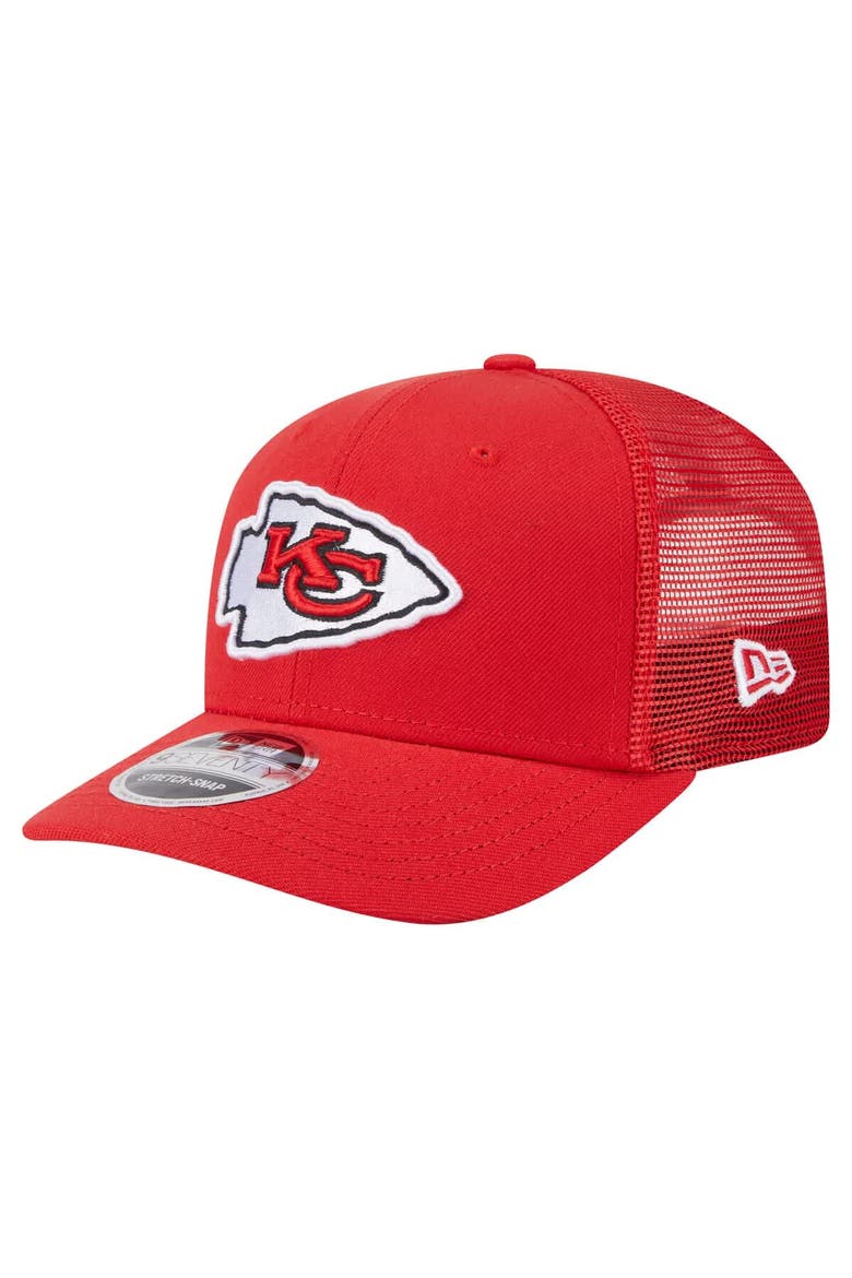 Men's New Era Red Kansas City Chiefs Main Trucker 9SEVENTY Stretch-Snap Hat, Main, color, Red