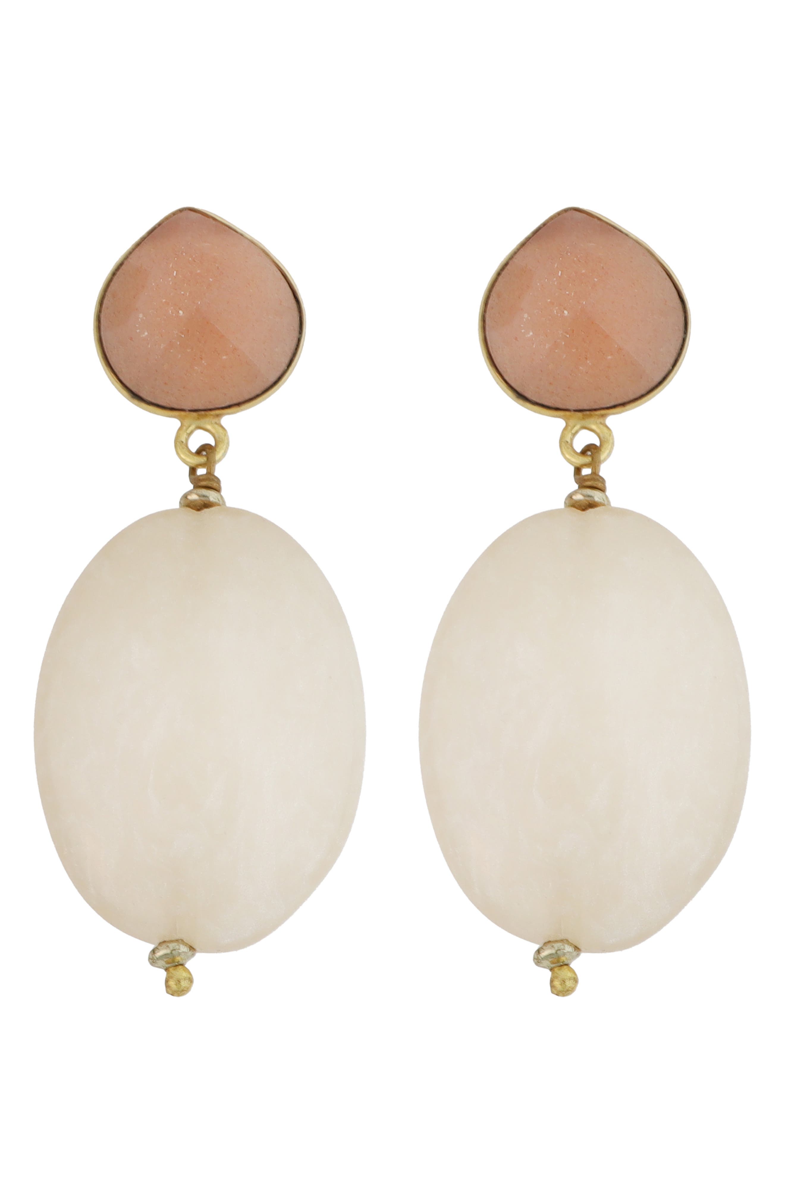 Panacea Oval Stone Drop Earrings