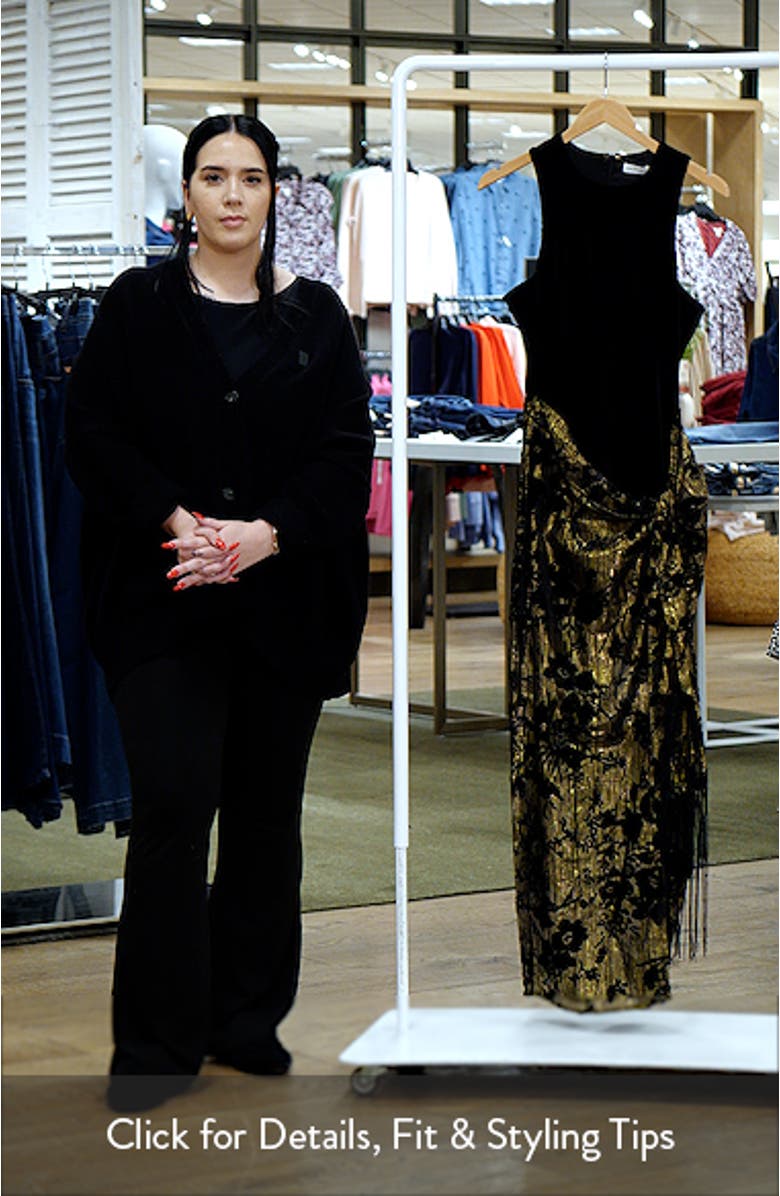 Metallic Floral & Velvet Dress, sales video thumbnail