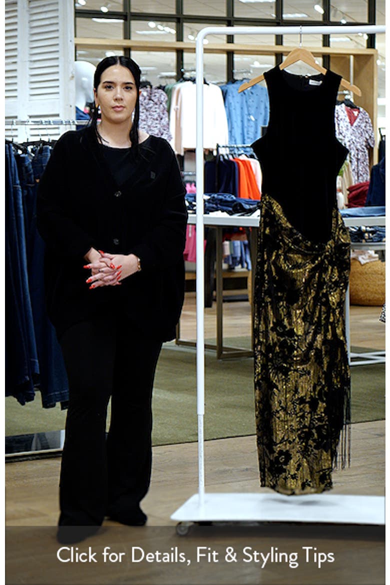 Metallic Floral & Velvet Dress video