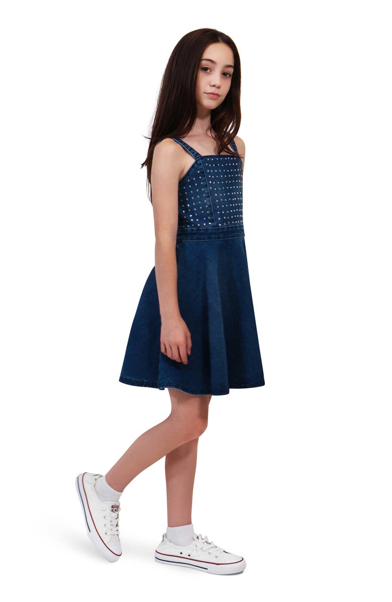 Truce Kids' Studded Denim Dress, Alternate, color, Denim