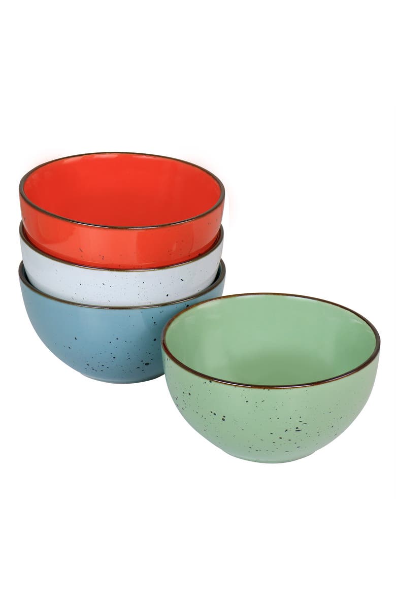 Elama Evelyn 20 Piece Mix and Match Round Stoneware Dinnerware Set, Alternate, color, White