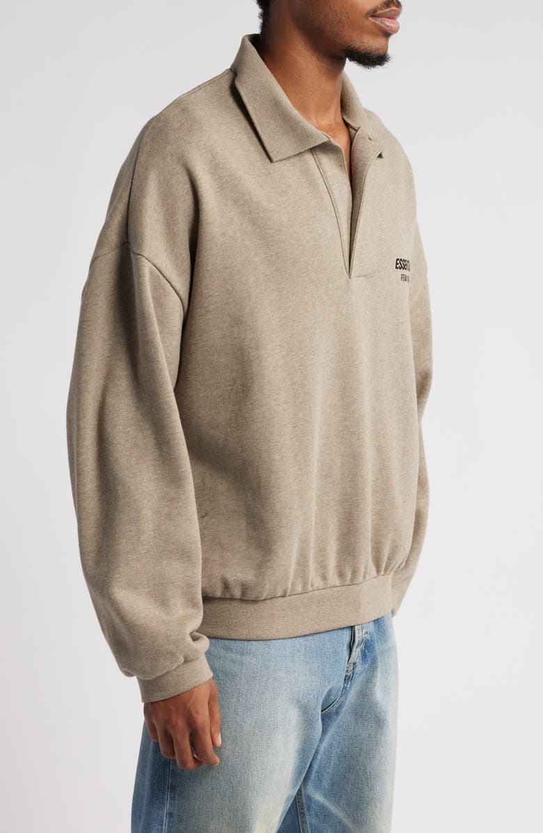 Fear of God Essentials Johnny Collar Fleece Sweatshirt, Alternate, color,