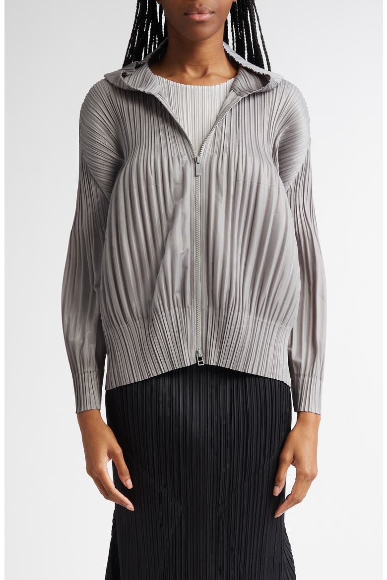 Pleated Zip Front Hoodie (Women) | Nordstrom
