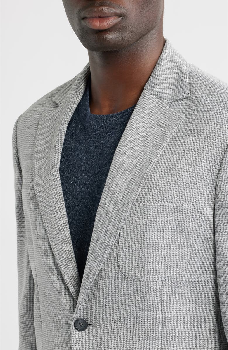 Nordstrom Henrik Trim Fit Grey Microcheck Knit Sport Coat, Alternate, color, 