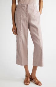 Max Mara Marco Stretch Linen & Cotton Crop Pants
