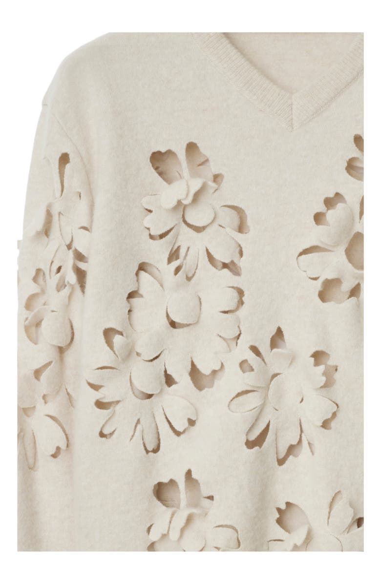 Burberry Cutout Daisy Wool Sweater, Alternate, color, 