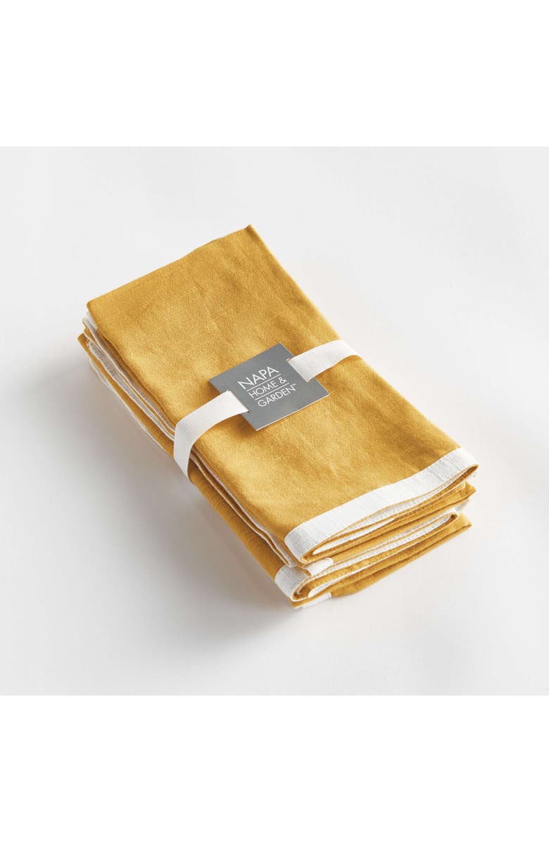 Napa Home & Garden Jase Dinner Napkins Set Of 4, Alternate, color, Yellow