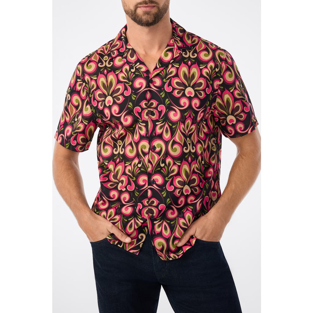 Mr Turk Felix Short Sleeve Printed Button-up Shirt In Multi