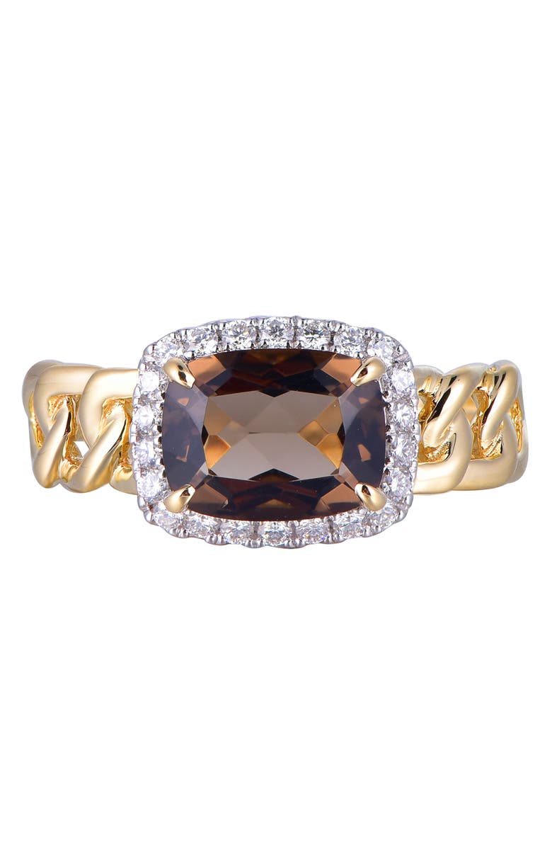 Kahn High Jewelry Smoky Quartz Ring with Diamonds, Alternate, color, Brown