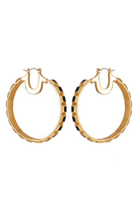 Enamel Hoop Earrings