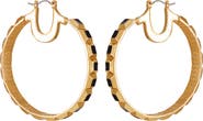 True Religion Enamel Hoop Earrings