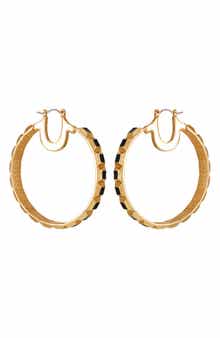 True Religion Enamel Hoop Earrings