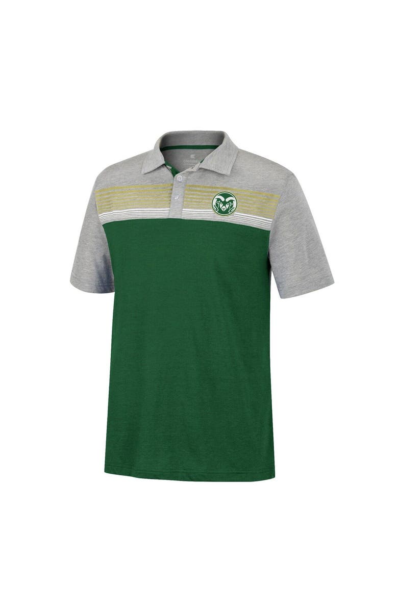COLOSSEUM Men's Colosseum Green/Heathered Gray Colorado State Rams Caddie Polo, Alternate, color, Green