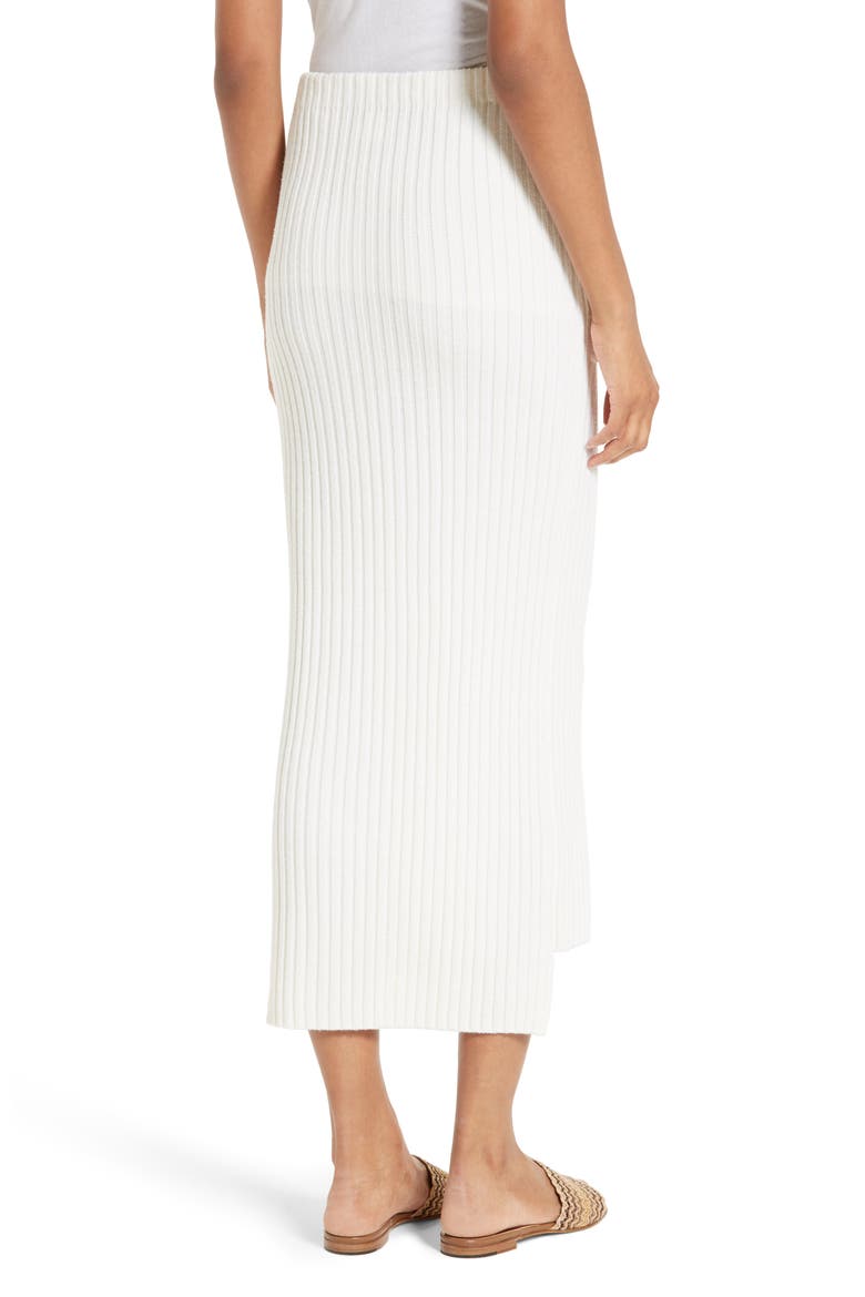 Rib Knit Midi Skirt, Alternate, color, BONE
