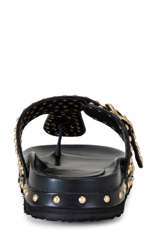 Azalea Wang Daisychain Studded Buckle Detail Sandals In Black