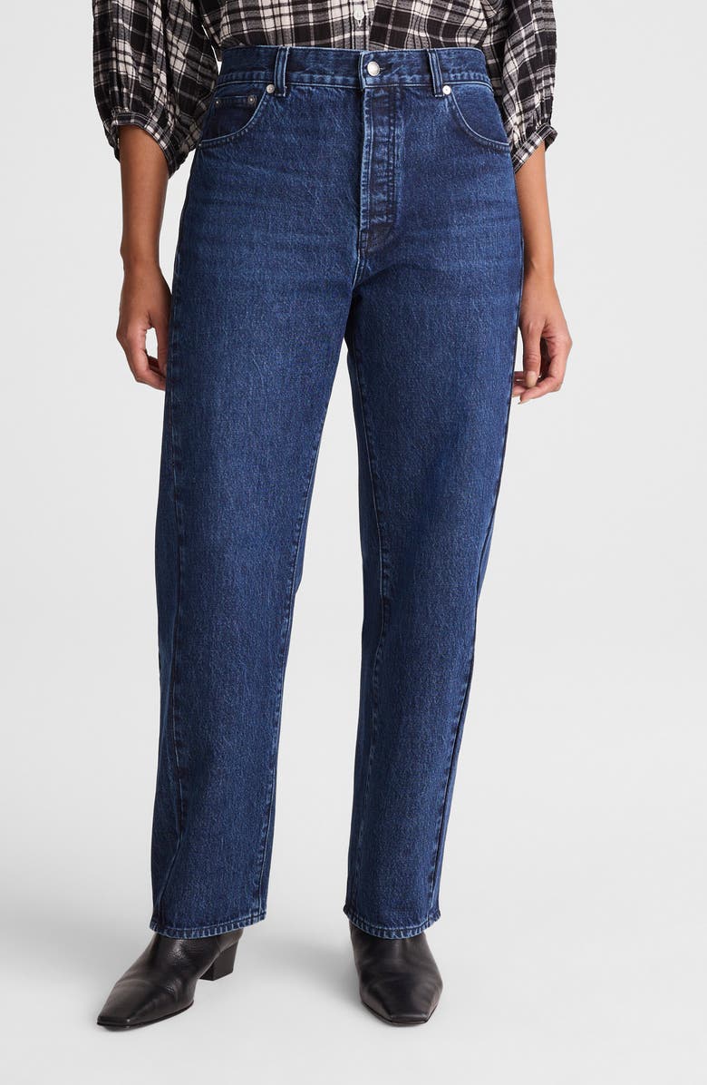 Madewell Curvy Pieced Barrel Jeans, Main, color, Mckinney Wash