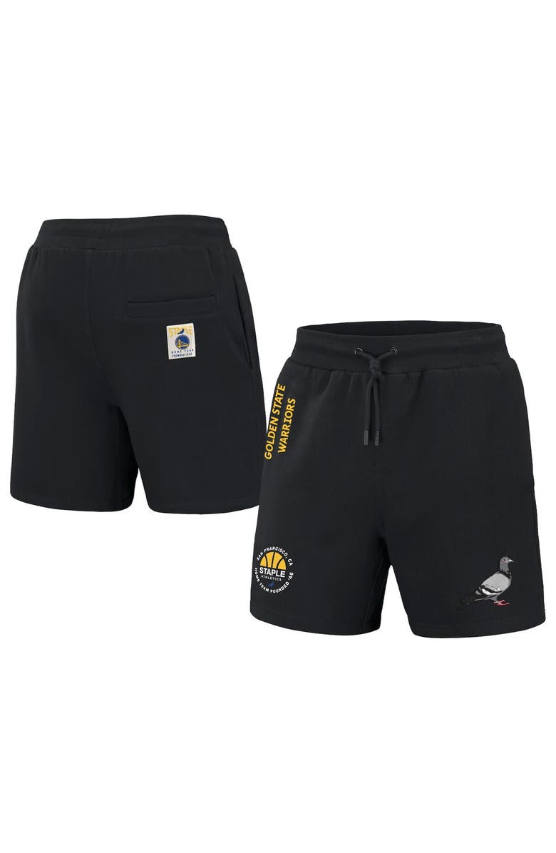 STAPLE Men's NBA x Staple Black Golden State Warriors Home Team Shorts, Main, color, 