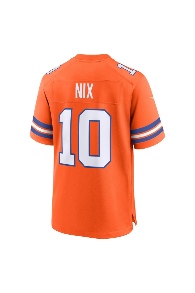 Men's Nike Bo Nix Orange Denver Broncos Mile High Collection 1977 Throwback Player Game Jersey, Alternate, color, Orange