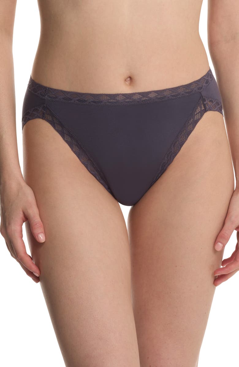 Natori Bliss Cotton French Cut Briefs, Main, color, Greystone