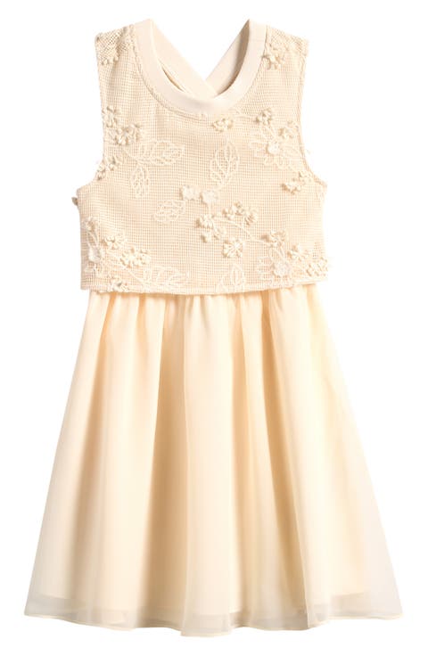 Kids' Gianna Floral Embroidered Dress