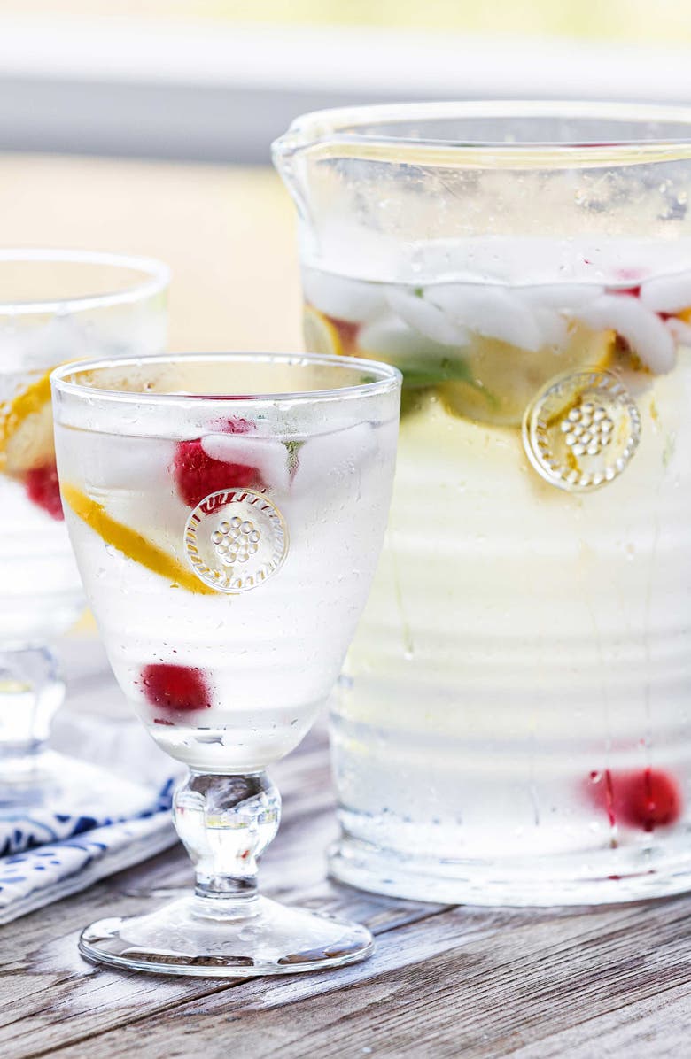 Juliska Berry & Thread Glass Goblet, Alternate, color, Clear