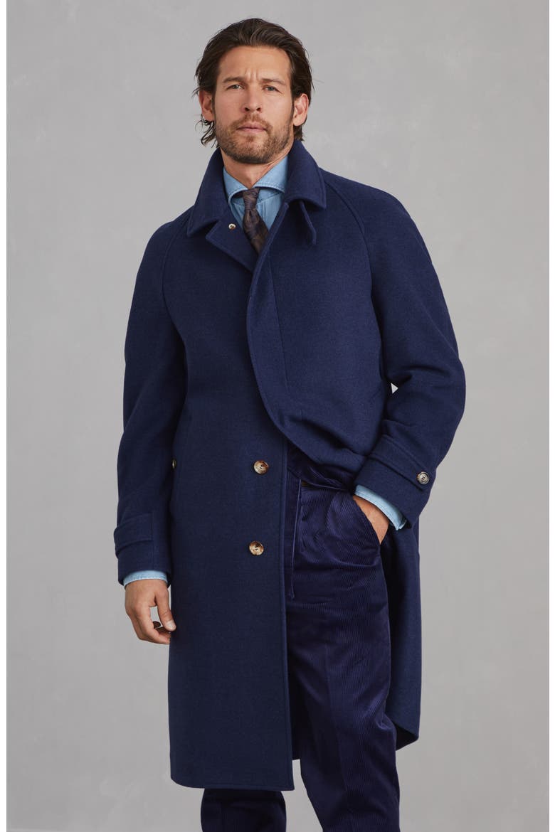 Water-resistant cashmere overcoat, Alternate, color, Blue