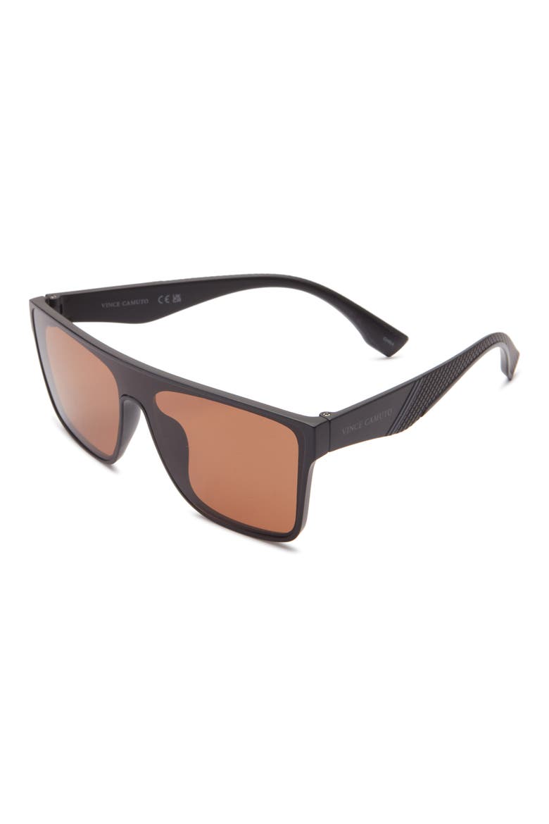 Flat Top Shield Sunglasses, Alternate, color, BLACK BLUE