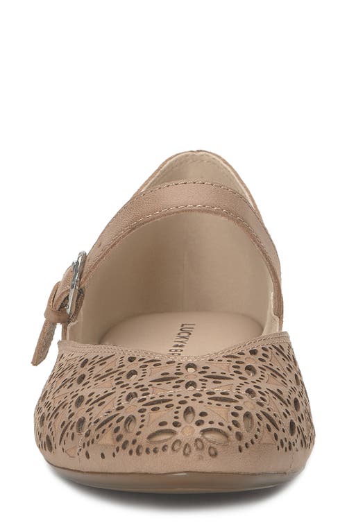Lucky Brand Women's Cyrena Eyelet Mary Jane Ballet Flats In Brown