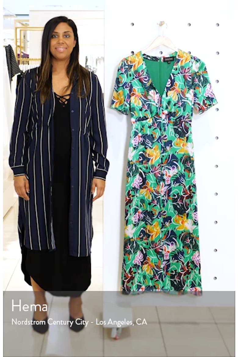 Eden Floral Print Silk Midi Dress video