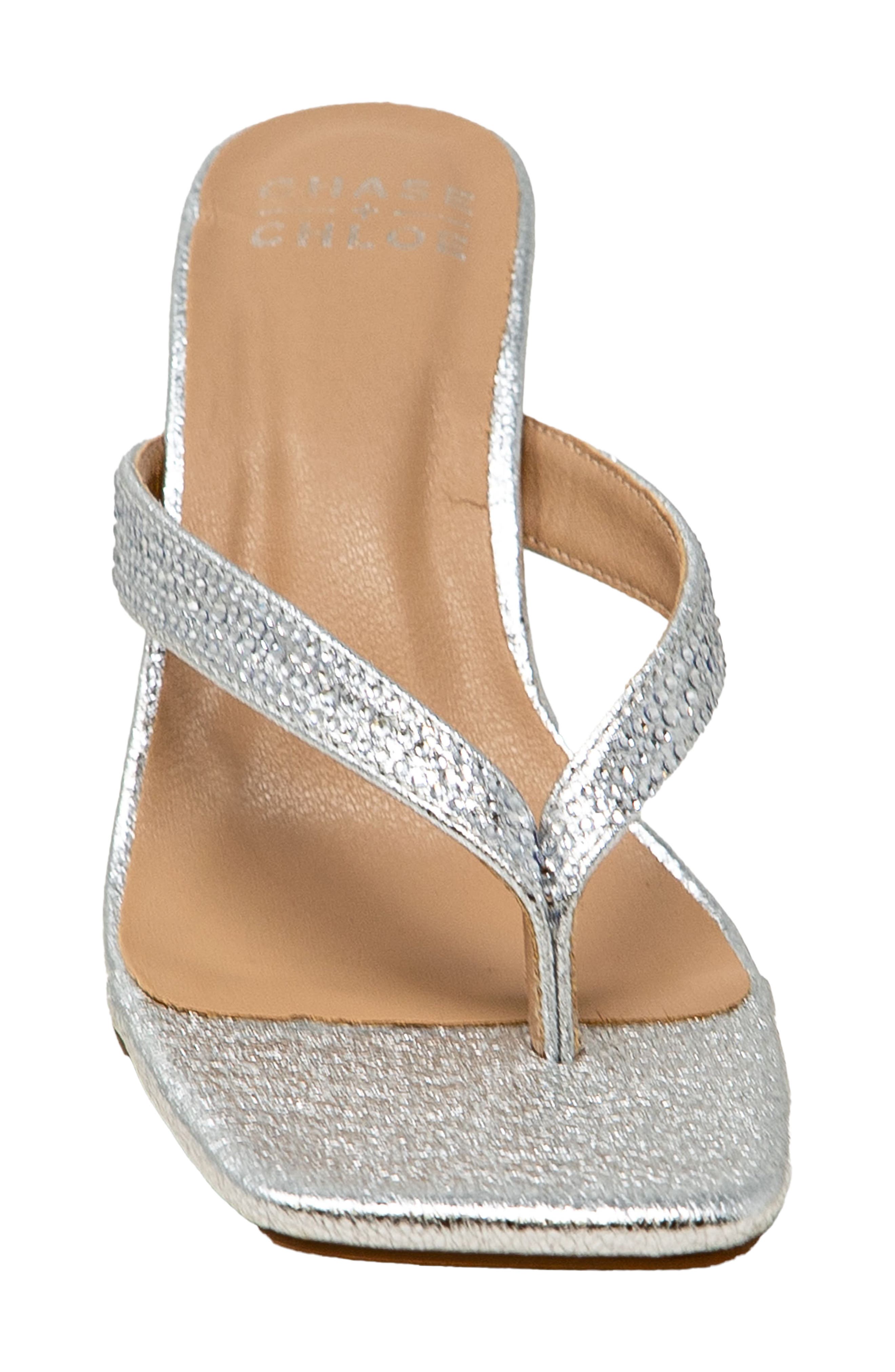 Vixxy Embellished Toe Post Sandal, Alternate, color, SILVER