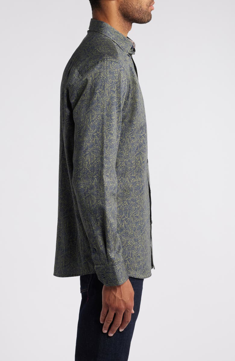 Johnston & Murphy Foliage Print Button-Up Shirt, Alternate, color, 