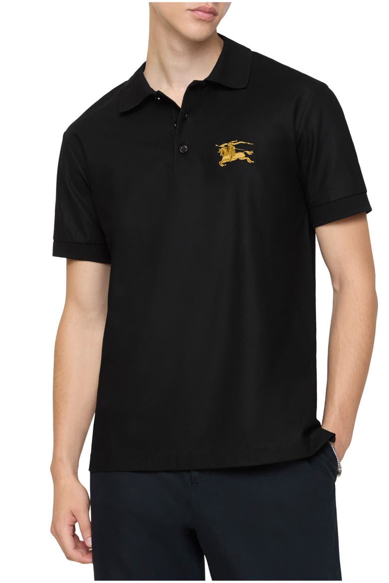 Knight Cotton Polo Shirt, Main, color, Black