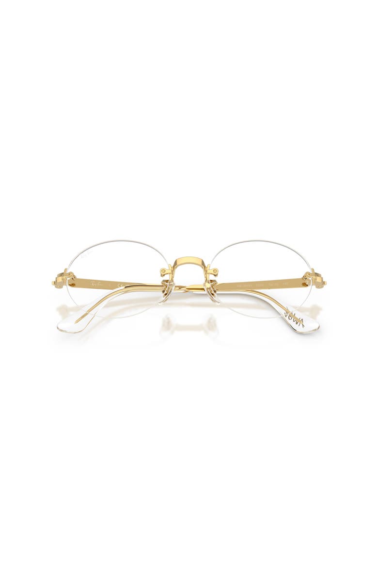 52mm Oval optical glasses, Alternate, color, Gold