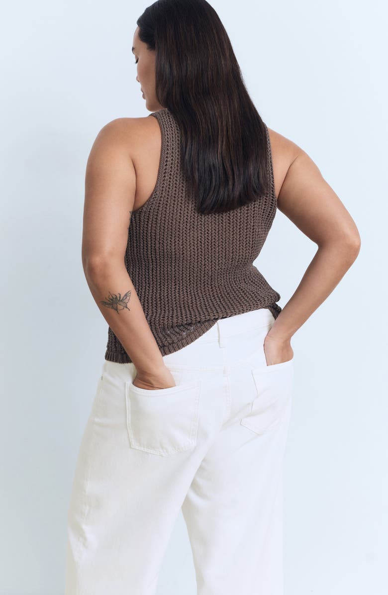 MANGO Turned Up Wide Leg Jeans, Alternate, color, White