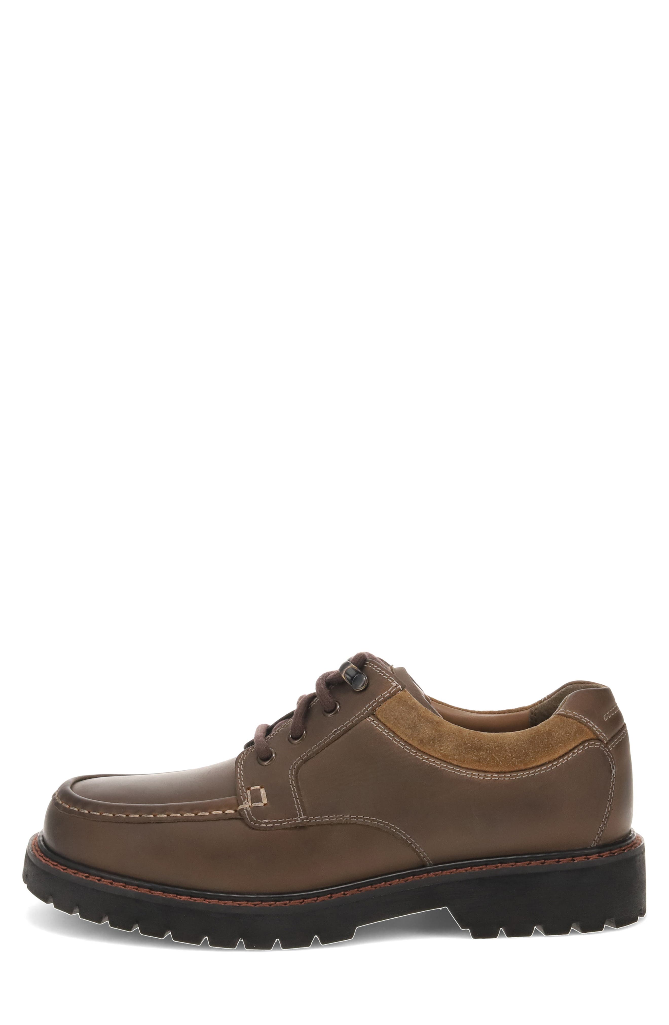 Glacier Rugged Moc Toe Oxford, Alternate, color, DARK BROWN