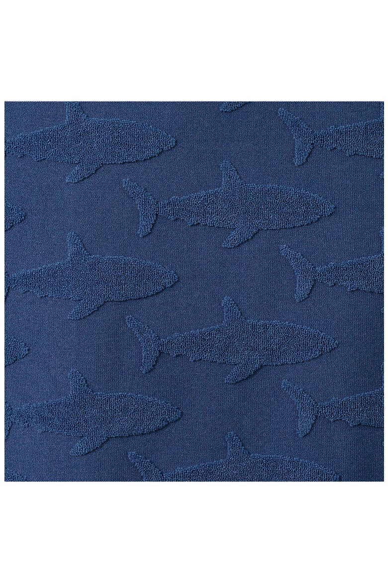 Kids' Sharks Terry Hooded Zip Cover-Up Top, Alternate, color, NAVY SHARK
