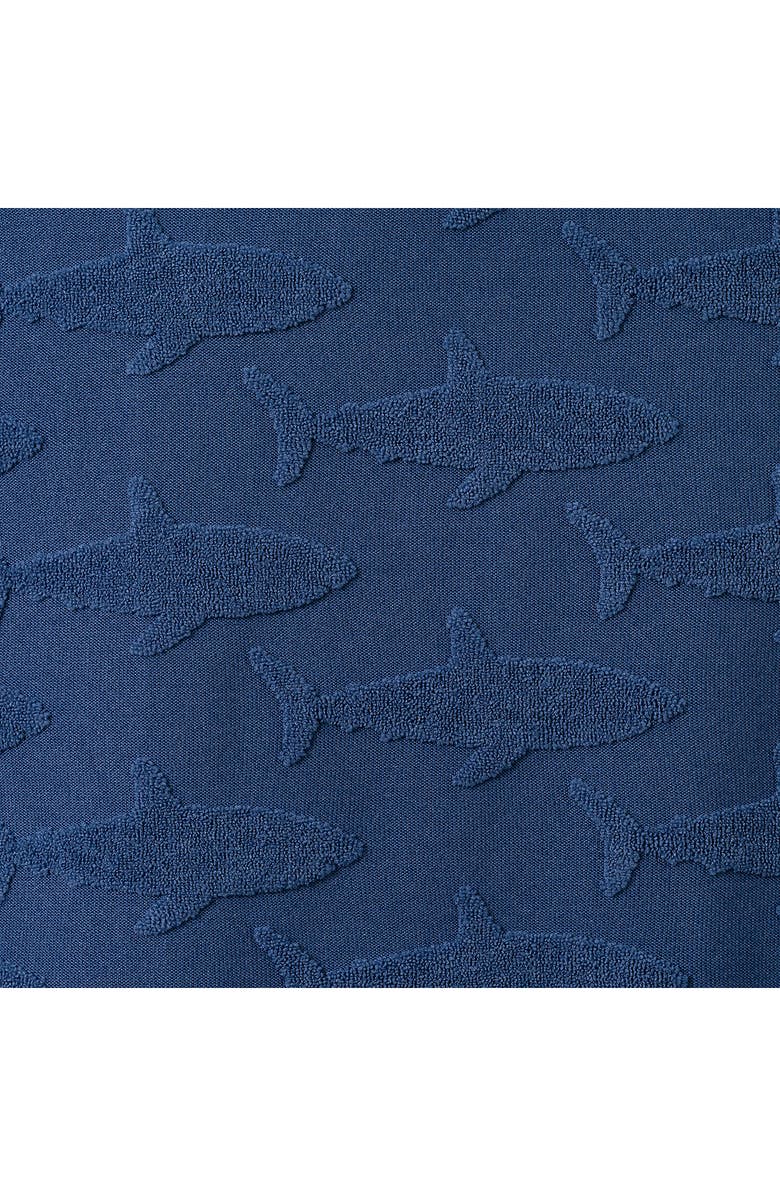 Andy & Evan Kids' Sharks Terry Hooded Zip Cover-Up Top, Alternate, color, Navy Shark