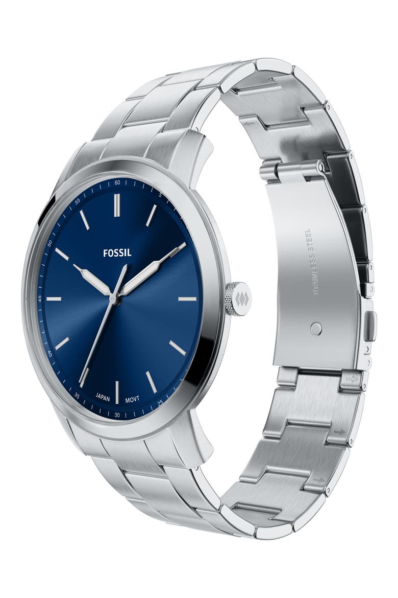 Minimalist Bracelet Watch, 44mm, Alternate, color, SILVER