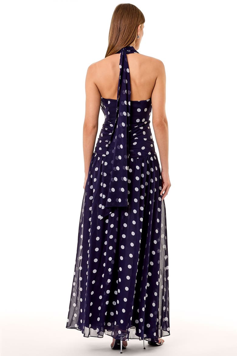 Arella Dress, Alternate, color, NAVY IVORY POLKA DOT