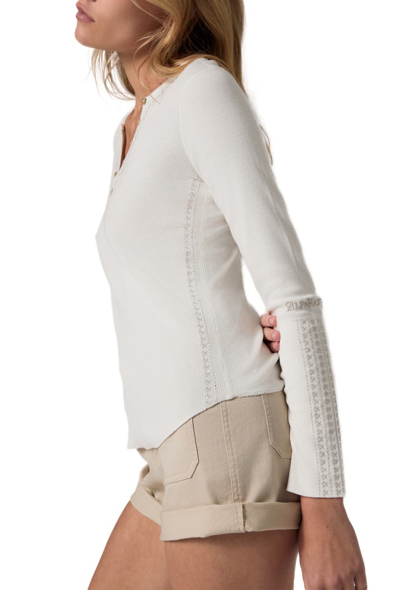 Lyla Organic Cotton Blend Henley Top, Alternate, color, OFF WHITE