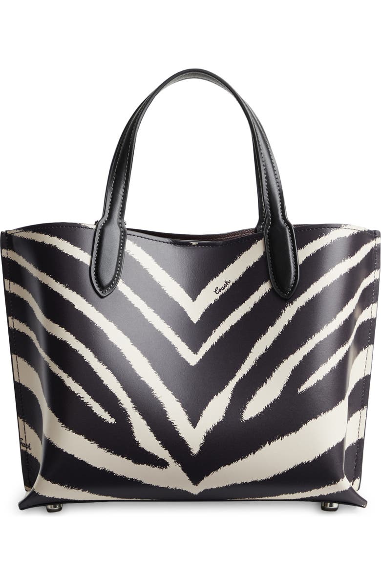 COACH Willow Zebra Print Leather Tote, Alternate, color,