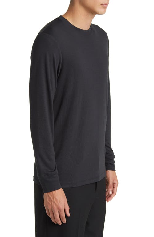 Theory Mens Maden Textured Relaxed-fit Wool Jumper Charcoal Melange In Black