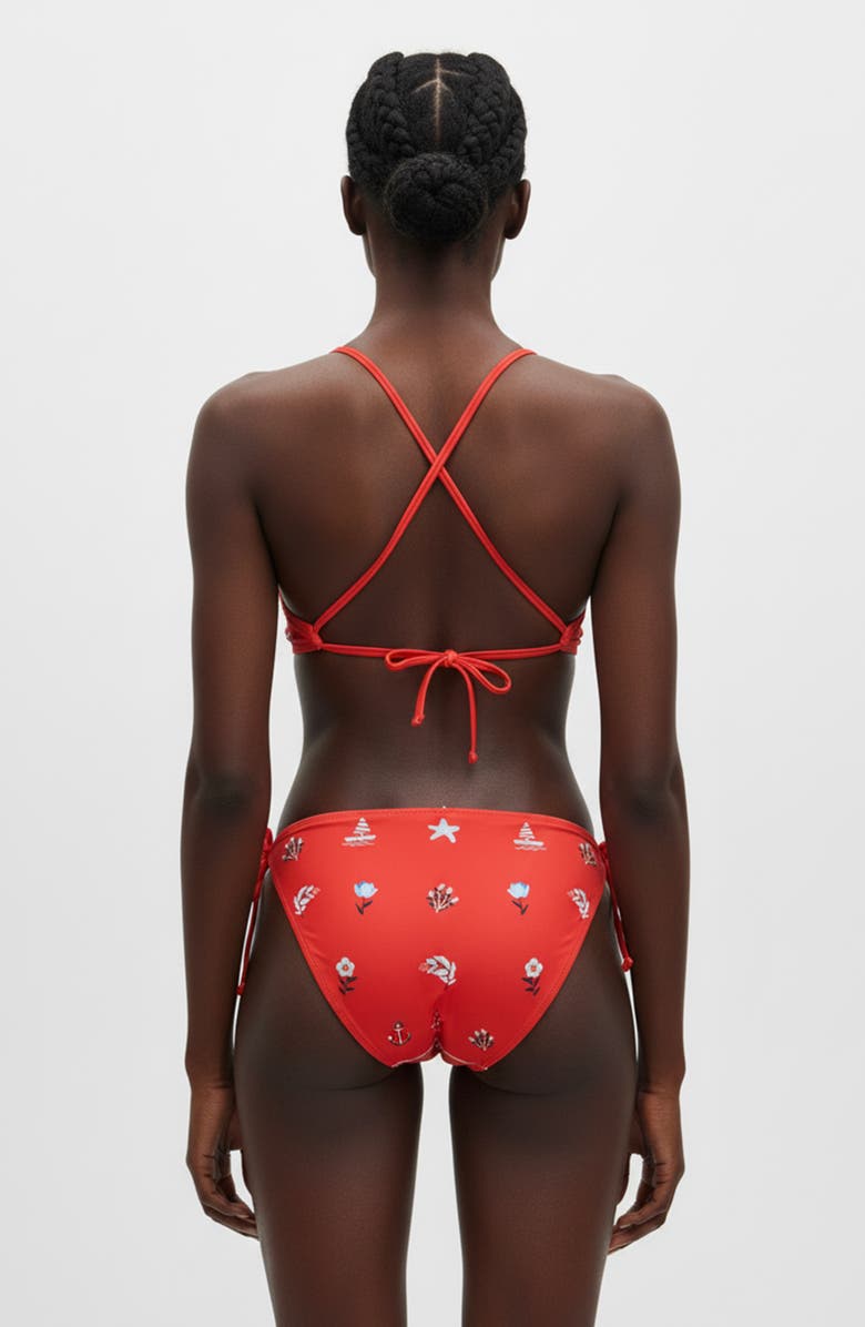 Jessie Zhao New York Coral Garden Reversible Triangle Bikini Top, Alternate, color, Red