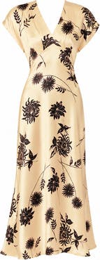 Exquise Floral Embroidered Viscose Dress