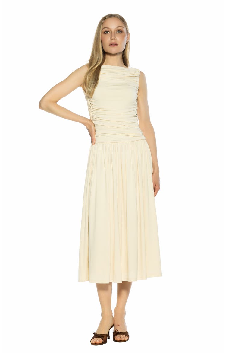 Lumi Portrait Midi Dress, Alternate, color, SANDSTONE