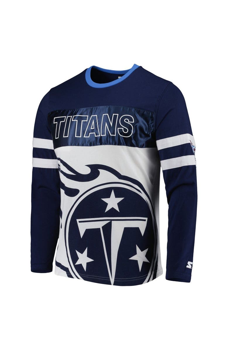 STARTER Men's Starter Navy/White Tennessee Titans Halftime Long Sleeve T-Shirt, Alternate, color, 